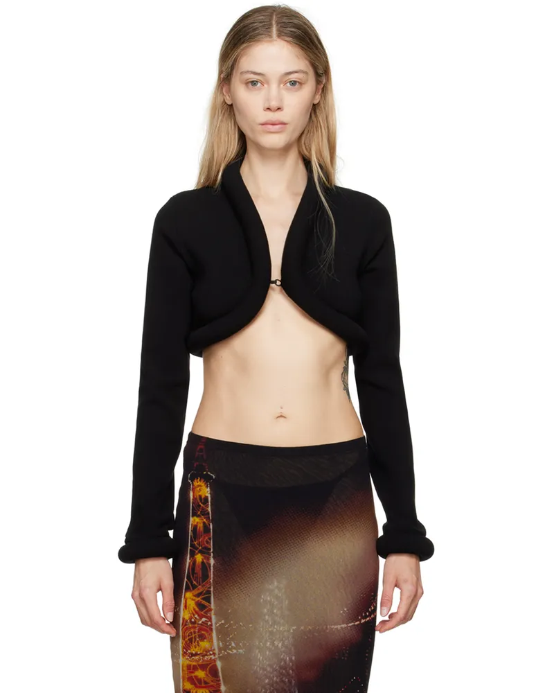 Jean Paul Gaultier Black 'The Knit 3D' Cardigan 00-black