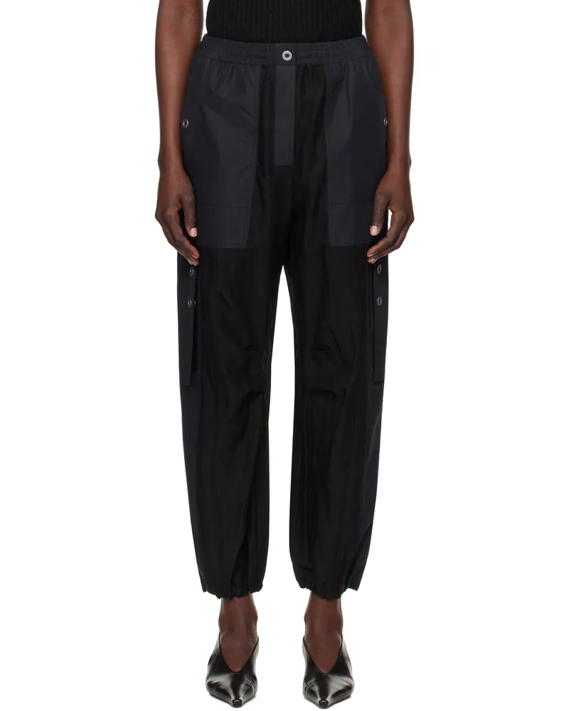 3.1 phillip lim Black & Navy Cargo Combo Trousers Black-midnight