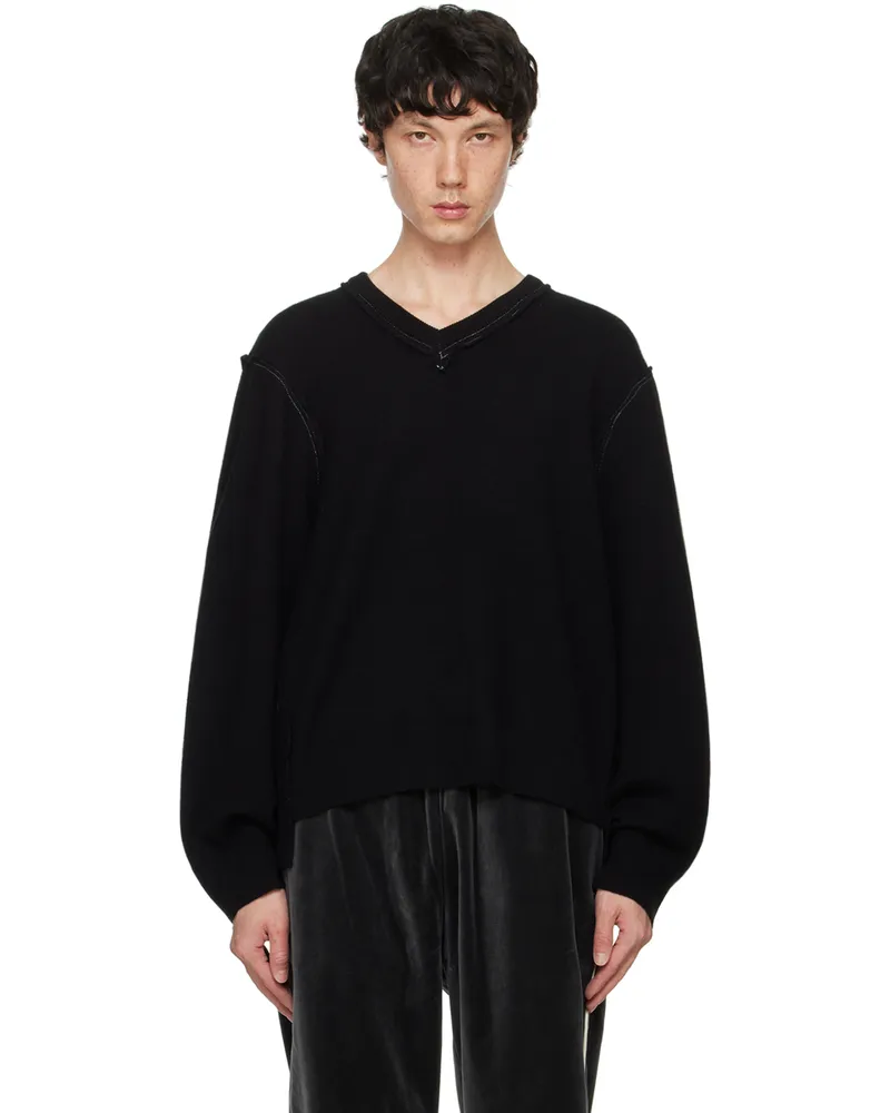 Camiel Fortgens Black Frankenstein V-Neck Sweater Black