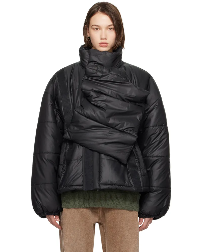 Y/PROJECT Black Velcro Puffer Jacket Black