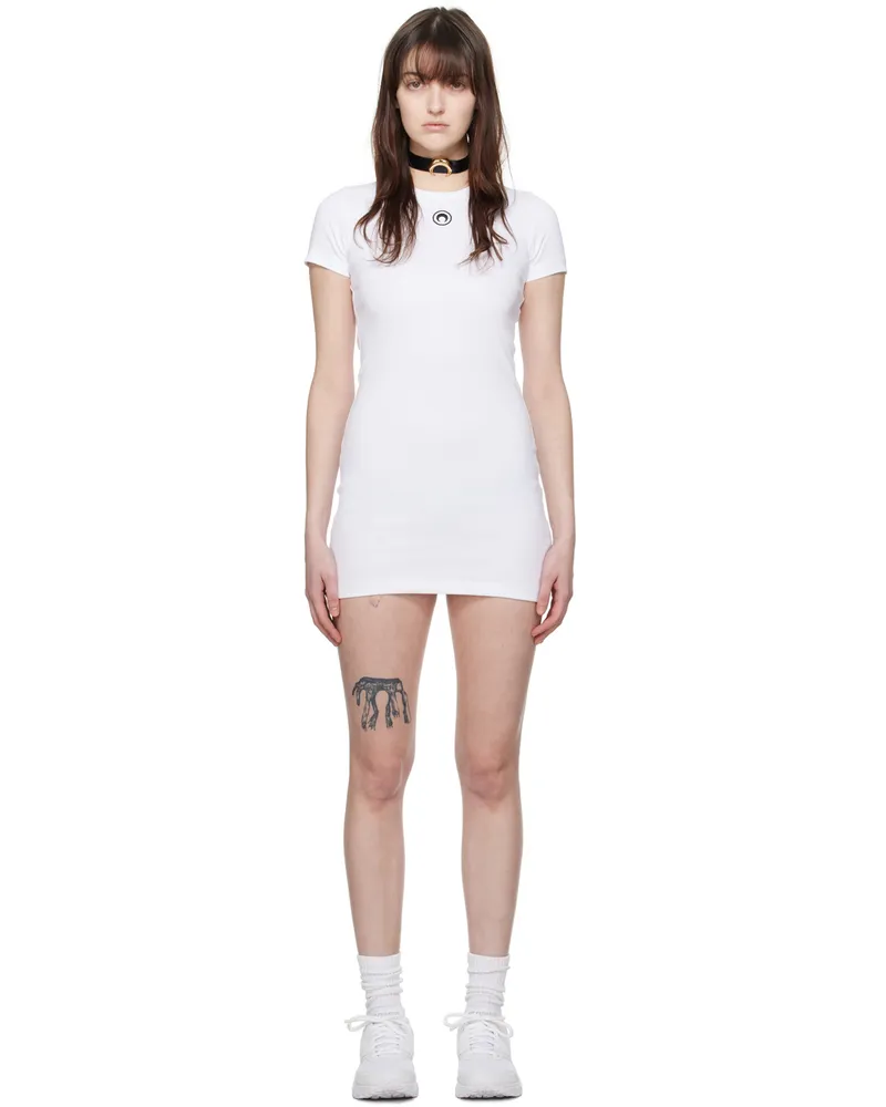 Marine Serre White 1x1 Minidress Wh10