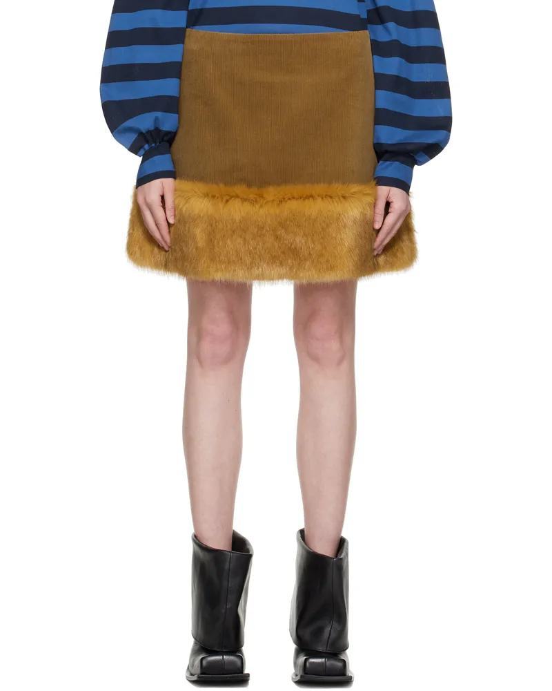 Fidan Novruzova Brown & Orange Fox Miniskirt Fox
