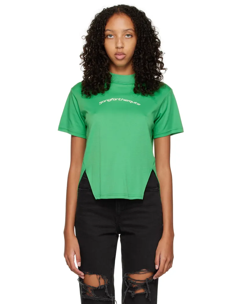 Song For The Mute Green Front Split T-Shirt Grn