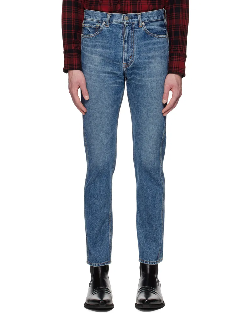 The Letters Blue Washed Jeans Indigo