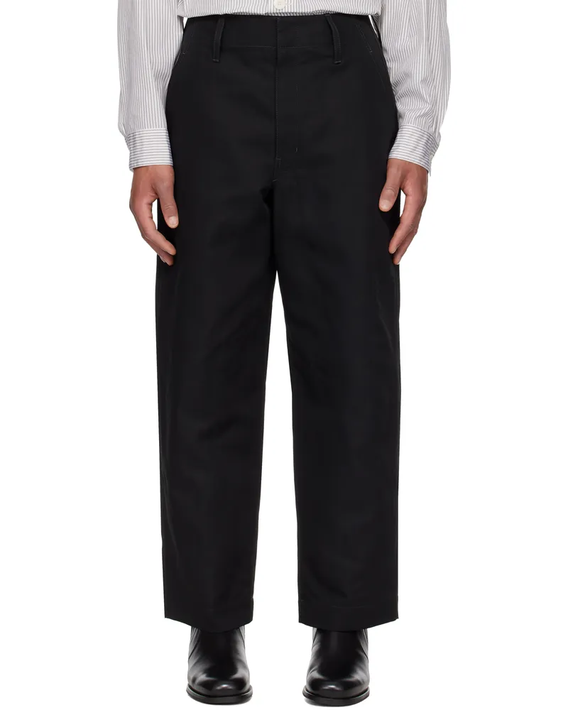 Christophe Lemaire Black Big Chino Trousers Bk999