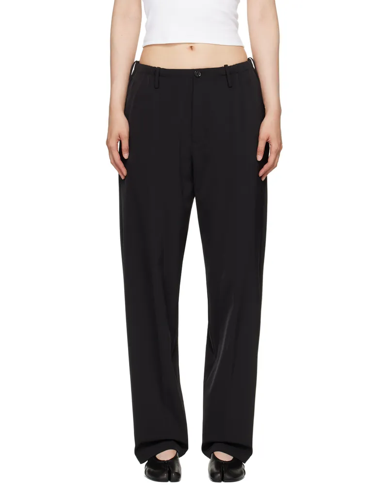 Maison Margiela Black Drawstring Trousers 900