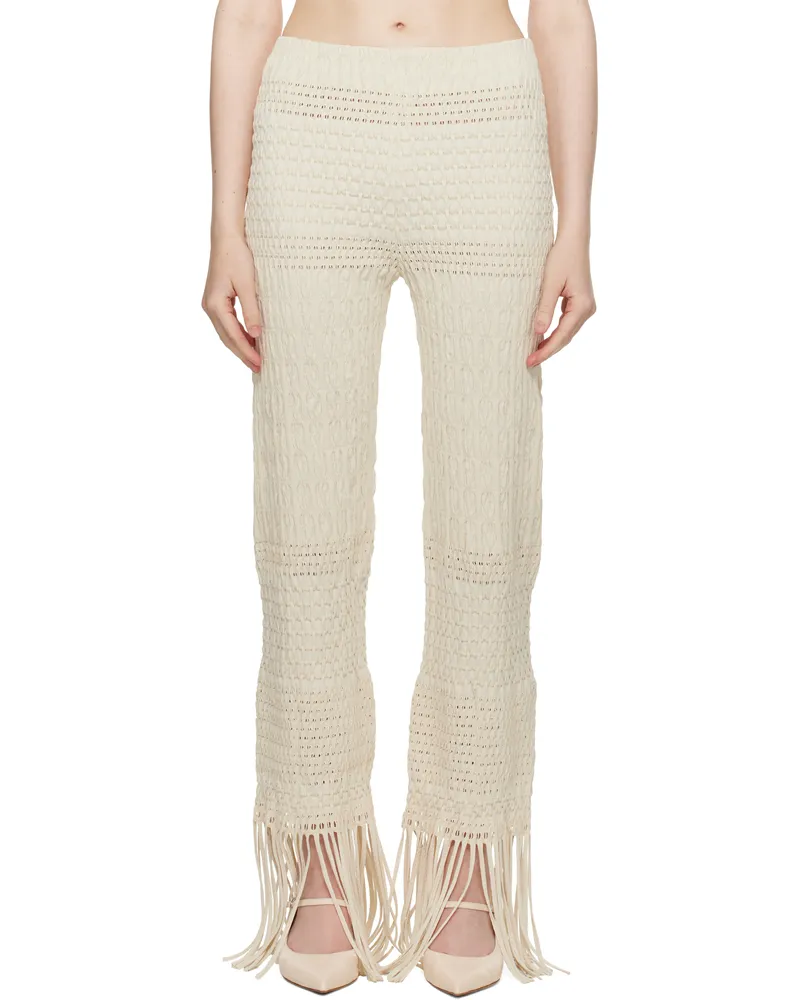 Nanushka Off-White Miciel Trousers Creme