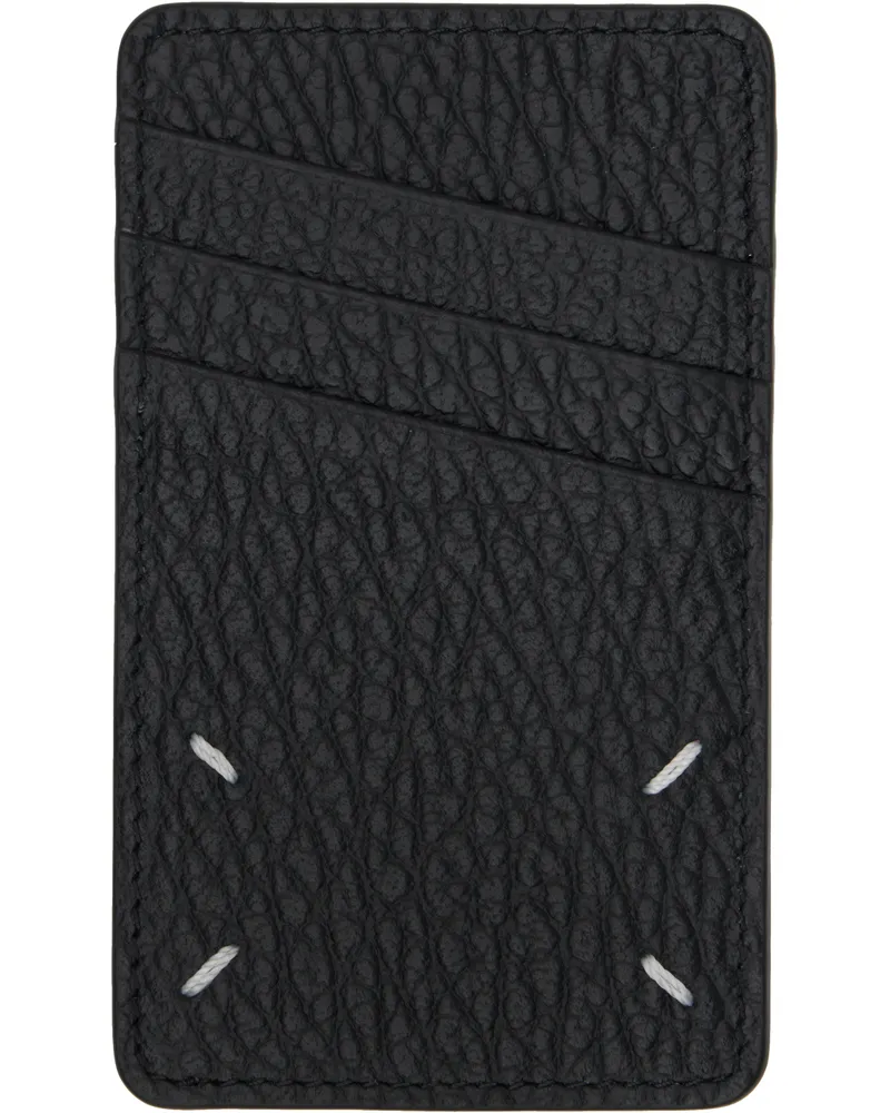 Maison Margiela Black Four Stitches Card Holder Tblack
