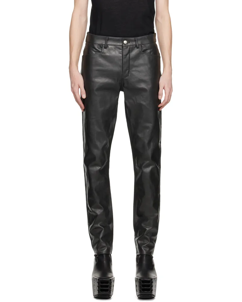 Rick Owens Black Hollywood Tyrone Leather Pants 09