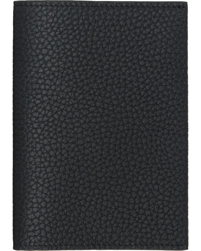 The Row Black Leather Passport Holder Blk