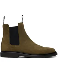 Common Projects Khaki Classic Waxed Suede Chelsea Boots Olive