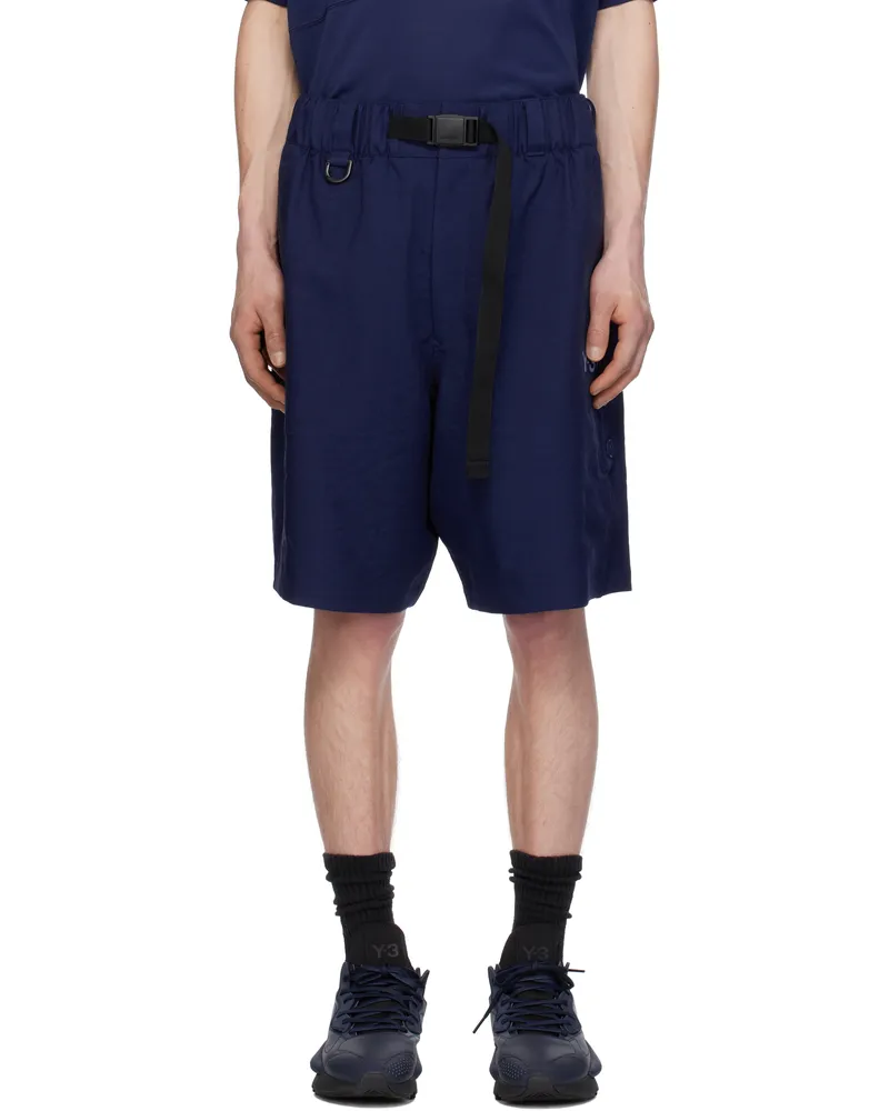 Y-3 Blue Sport Uniform 3-Stripes Shorts Blue