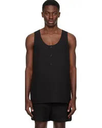 WE 11 DONE Black Scoop Neck Tank Top Black