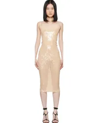 Rick Owens Lilies Beige Lido Slip Midi Dress Champagne