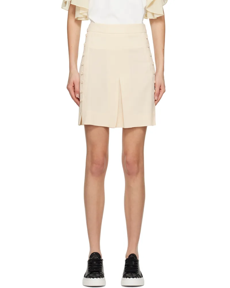 See by Chloé Beige Button Miniskirt 22p