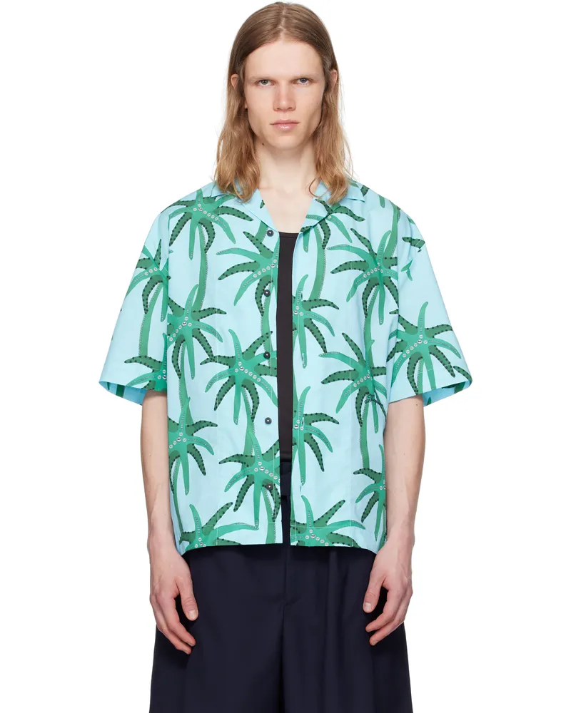 Jacquemus Blue & Green La Croisière 'The Jean' Shirt 3ej