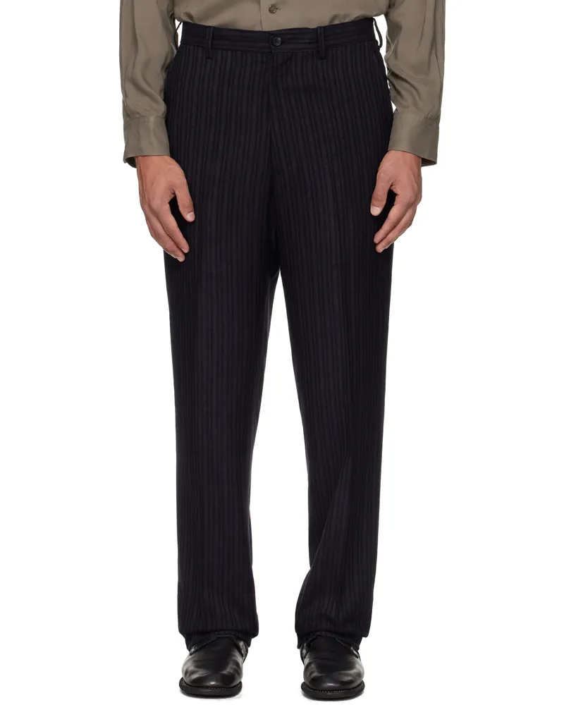 Yohji Yamamoto Black Suit RY Heather ST Flat Trousers 1