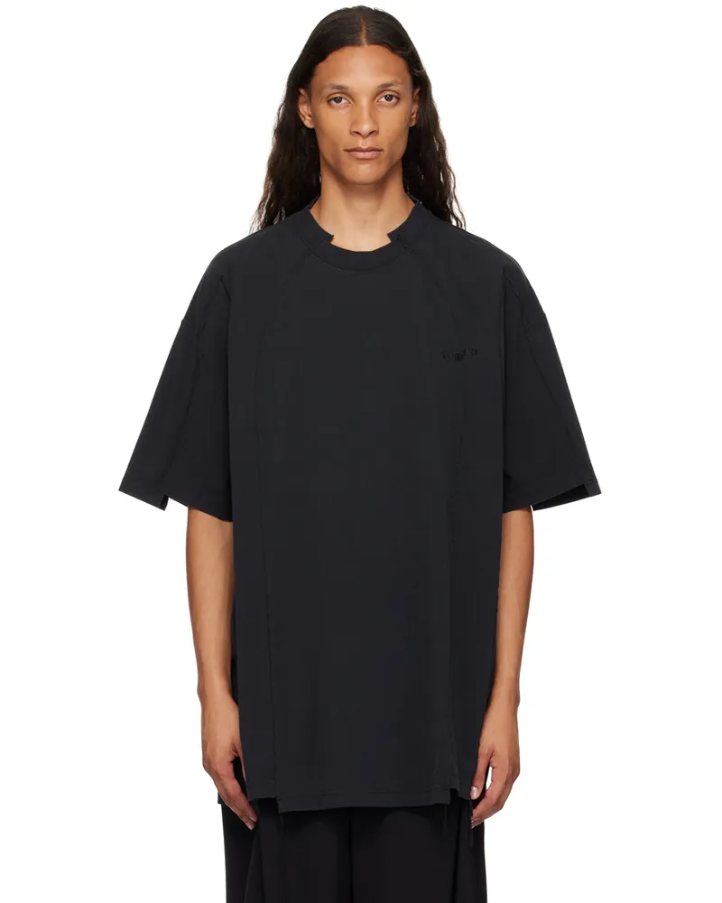 VETEMENTS Black Cut-Up T-Shirt Blackout