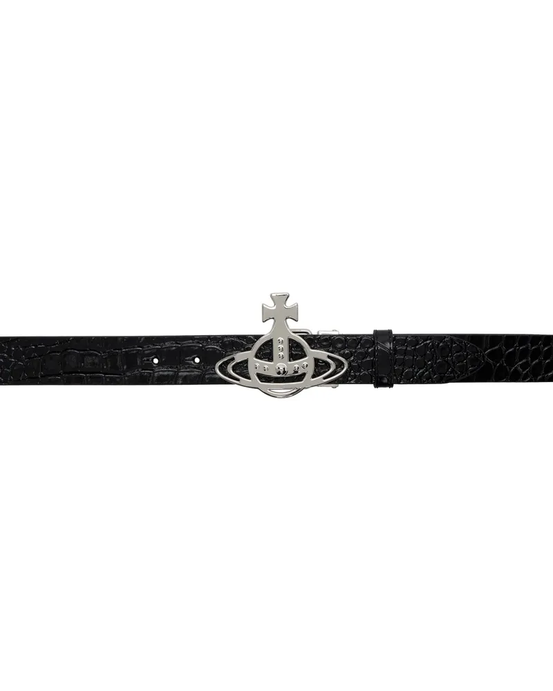 Vivienne Westwood Black Line Orb Buckle Belt Ss25-n401