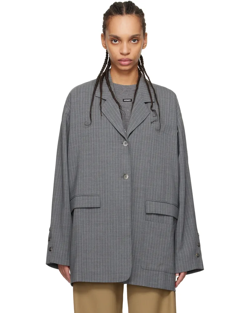 CORDERA Gray Tailoring Pinstripe Blazer Grey