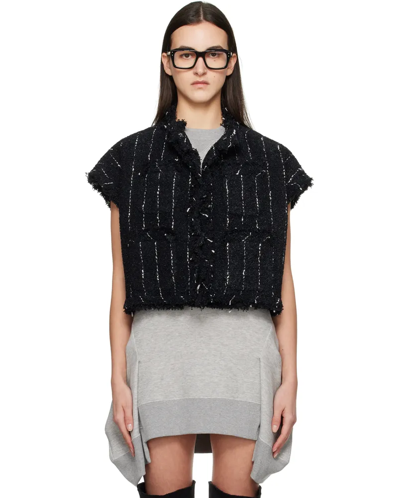 Sacai Black Tweed Vest 001