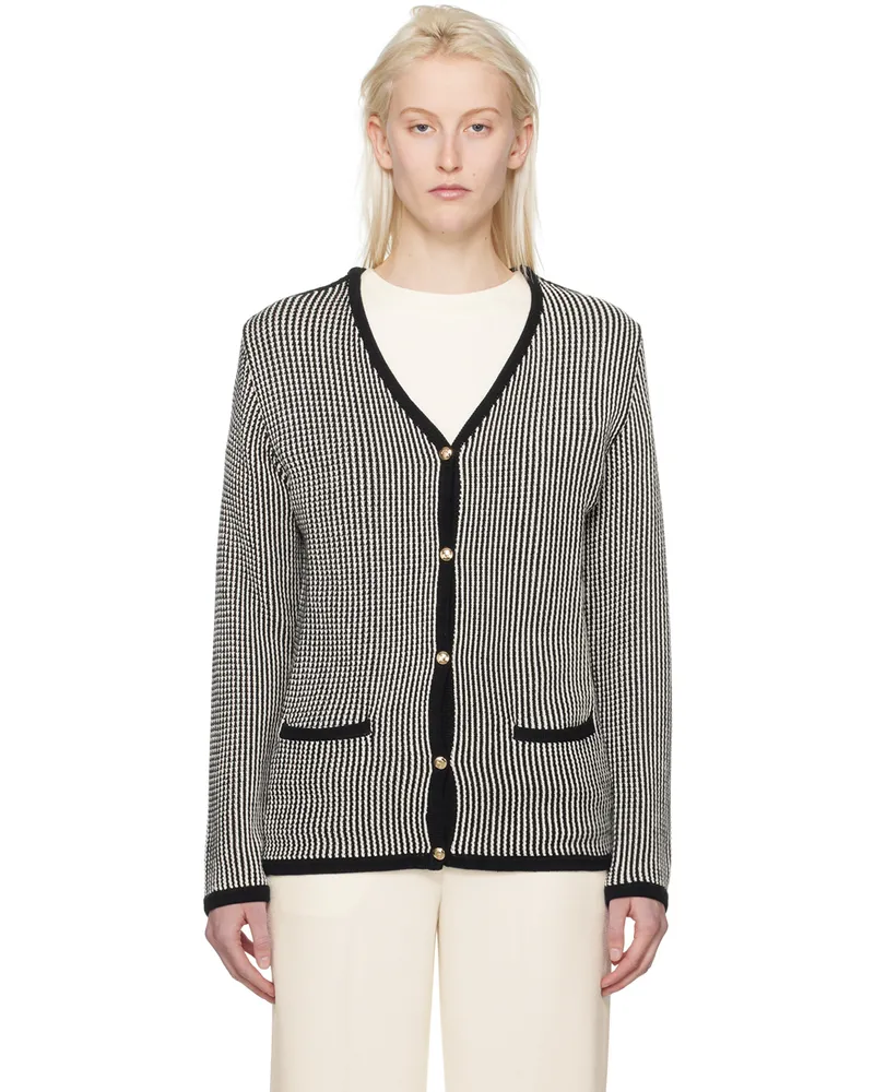 Anine Bing Black & White Dave Cardigan Multi