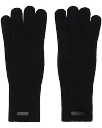 JUUN.J Black Solid Knit Gloves Black