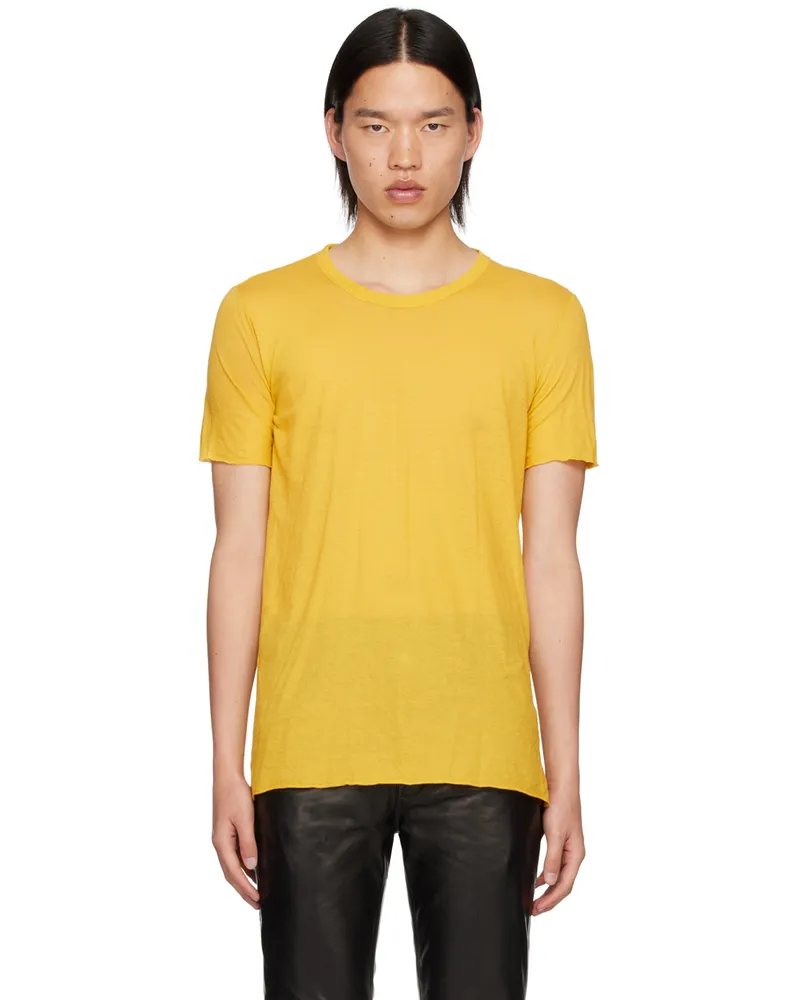 Rick Owens Yellow Porterville Basic T-Shirt 12
