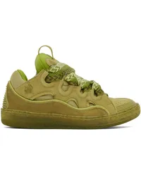 Lanvin Green Leather Curb Sneakers Pistachio