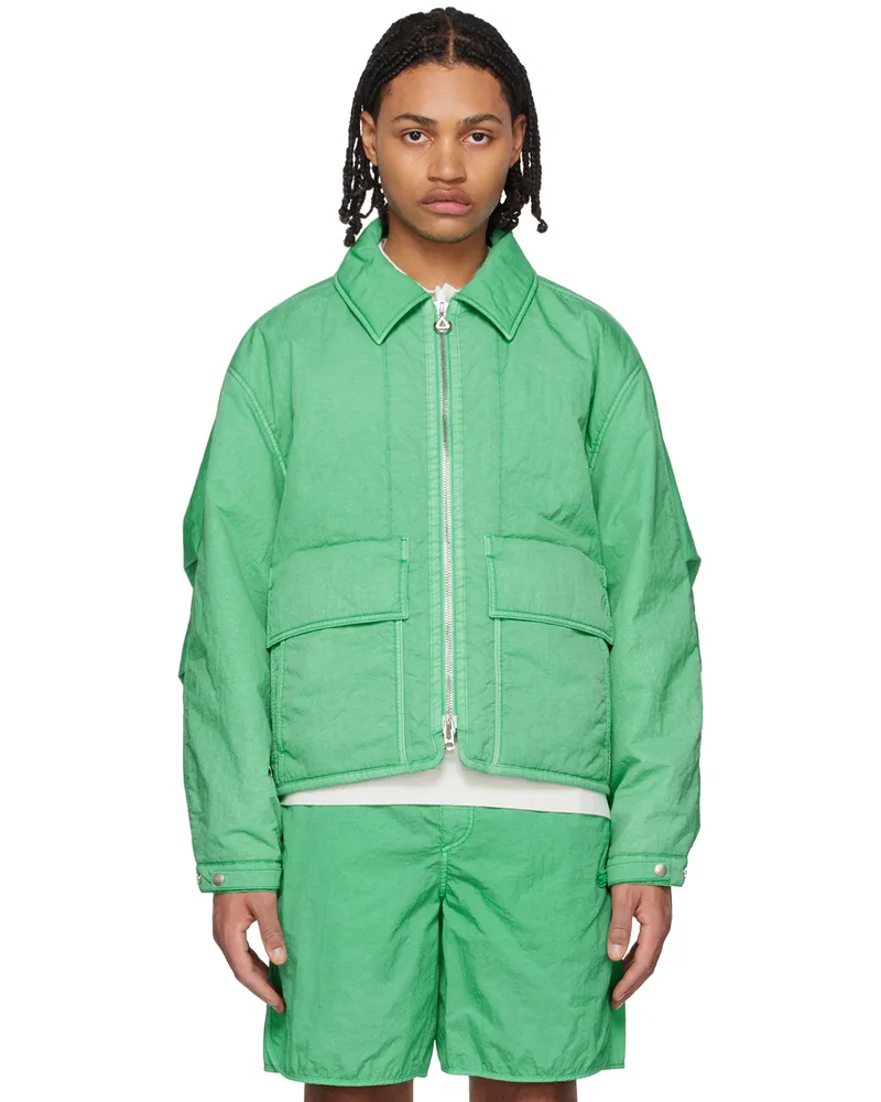 SOLID HOMME Green Garment-Dyed Jacket 222f