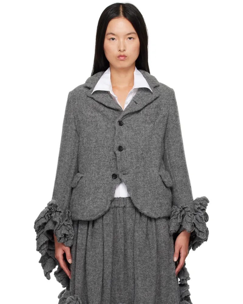 Comme des Garçons Gray Tweed Blazer 1