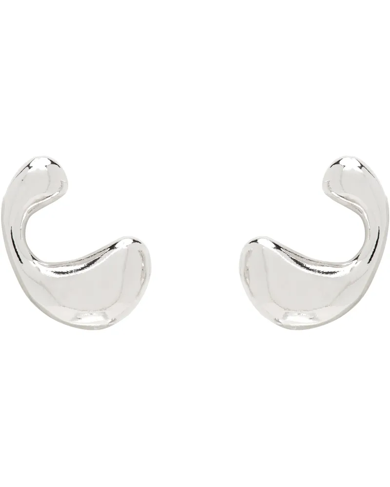 Maria Black Silver Dolphin Splash Stud Earrings Sterling