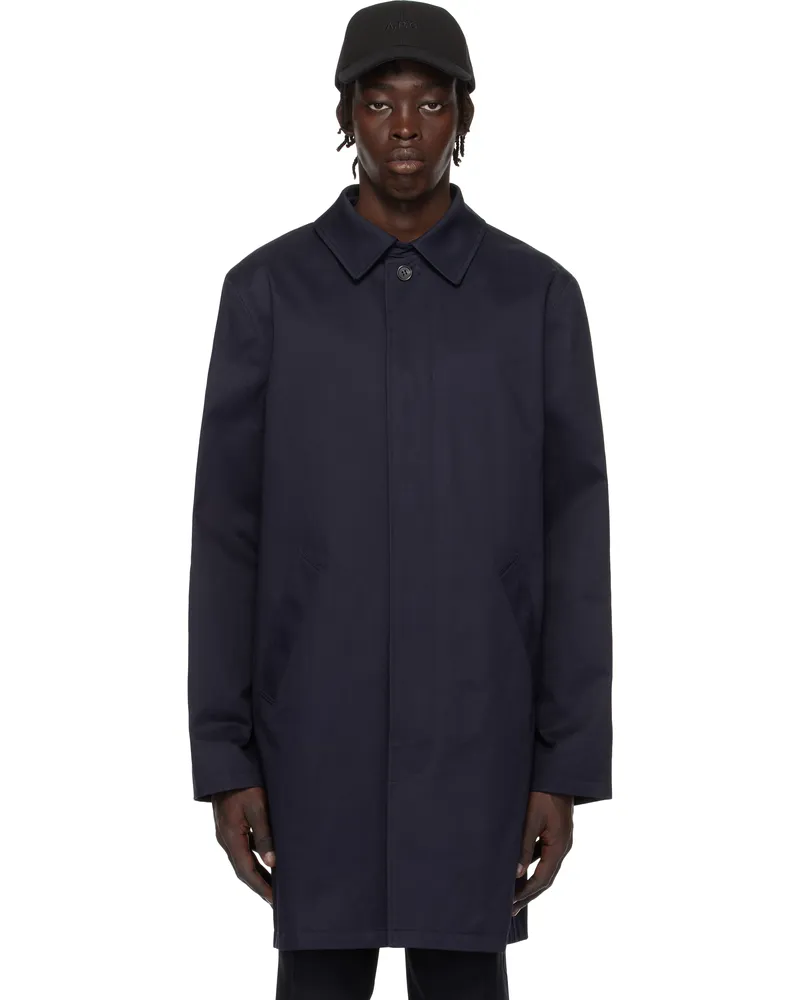A.P.C. Navy Urban Mac Coat Iak
