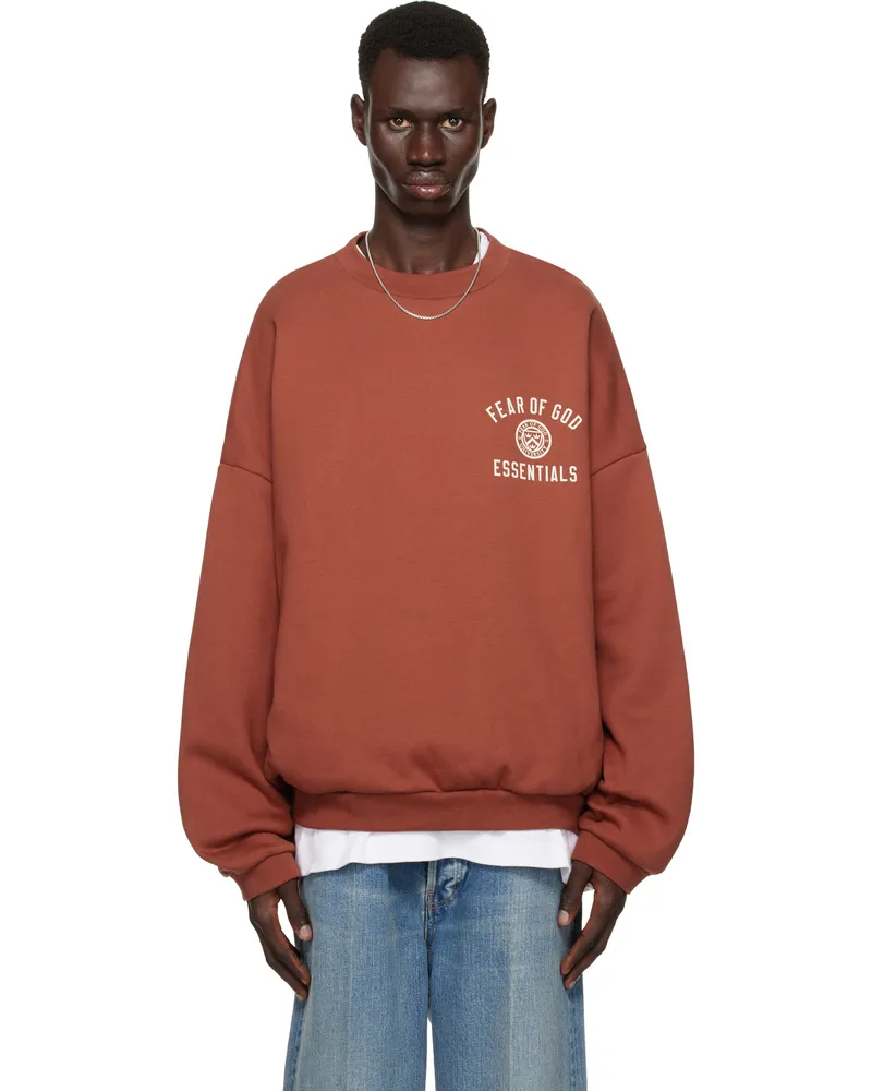 Fear of God Red Fleece Crewneck Sweatshirt Crimson