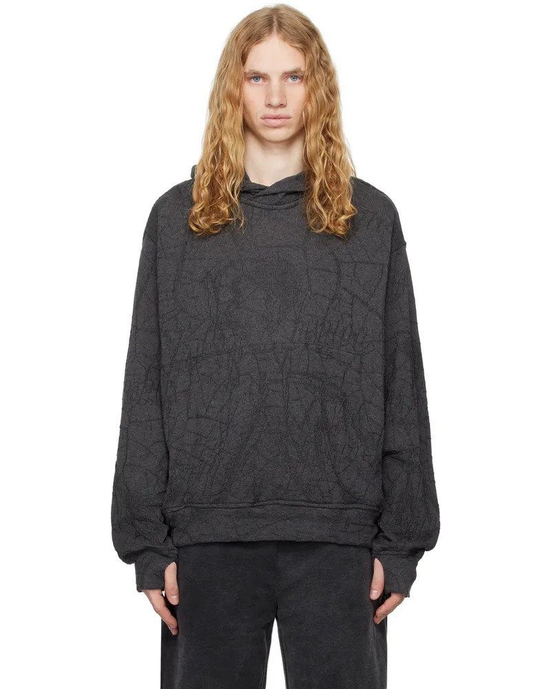 SERAPIS Gray Knit Hoodie Grey