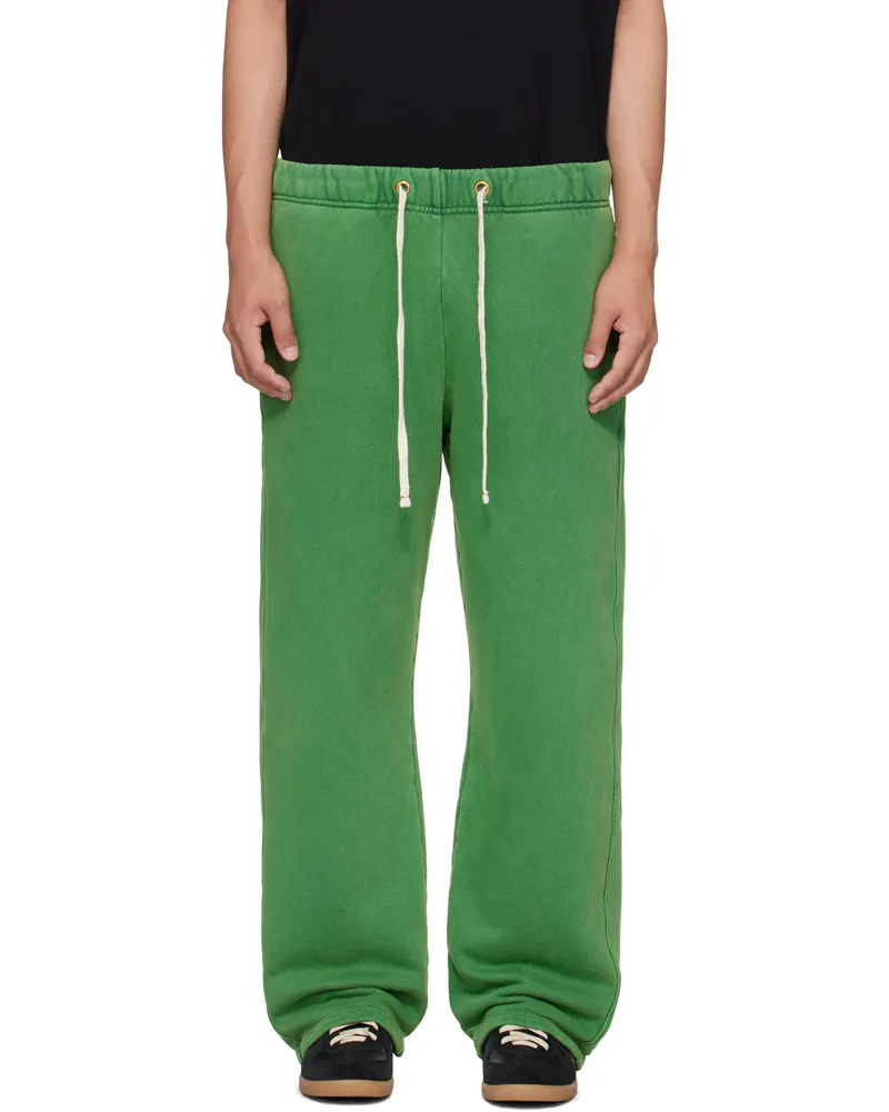 LES TIEN Green Heavyweight Classic Sweatpants Washed
