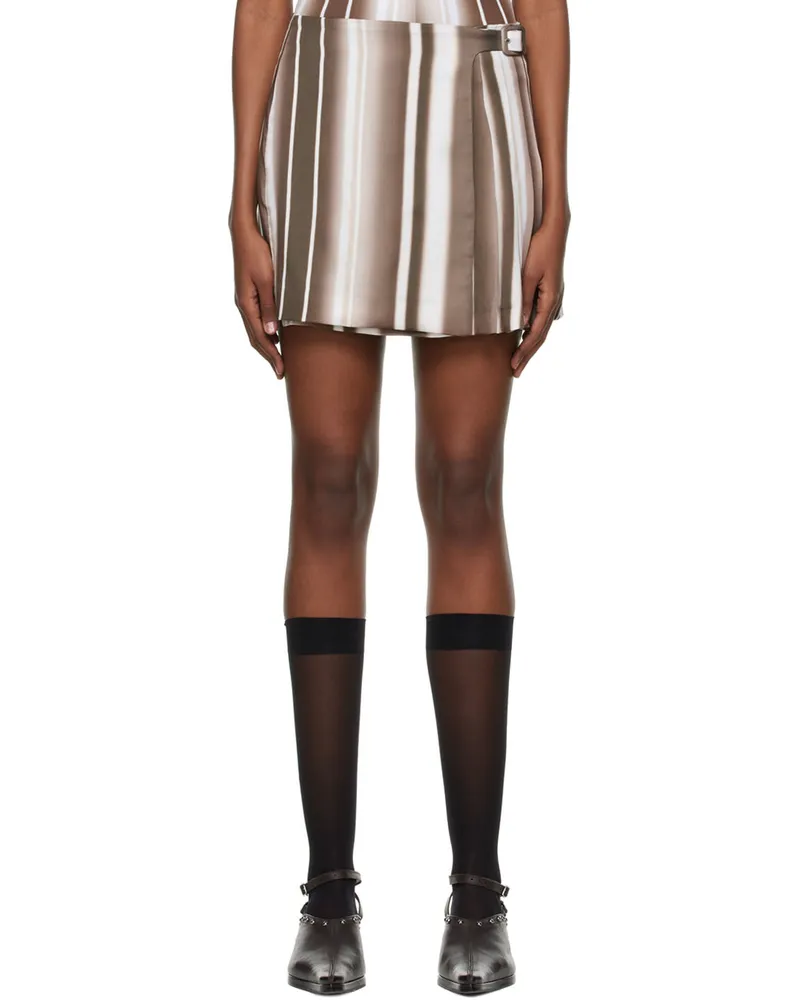 Anne Isabella Brown Tencel Mini Skirt Spray