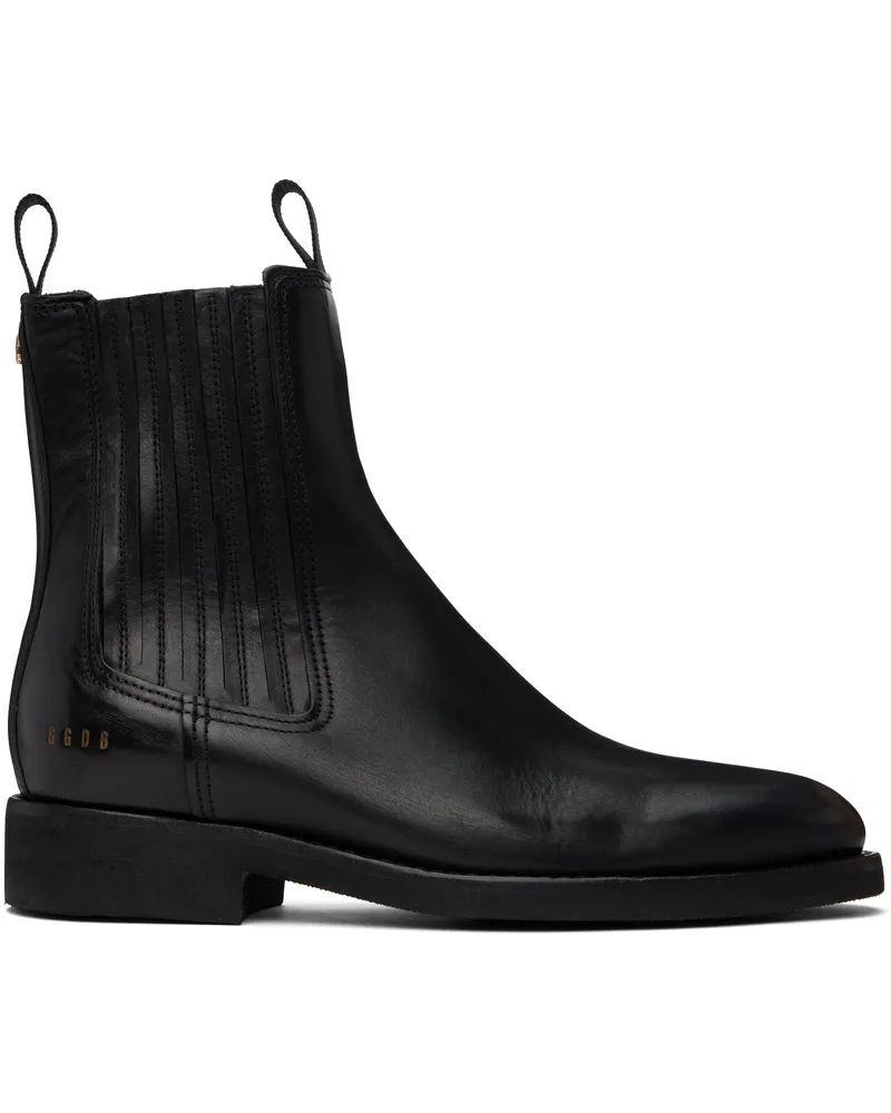 Golden Goose Black Leather Chelsea Boots Black
