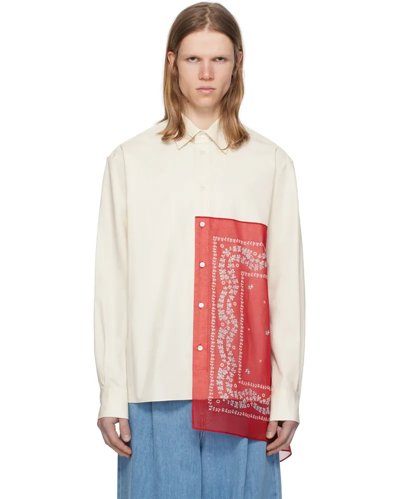Lanvin Off-White & Red Straight Bandana Shirt Off