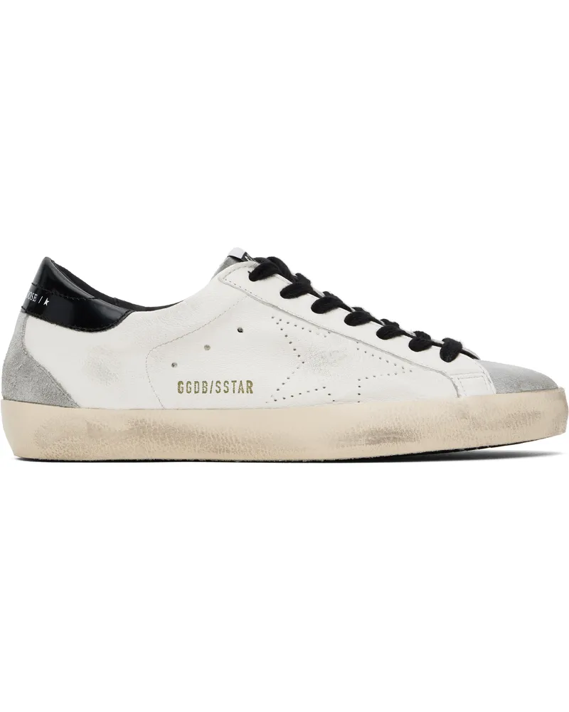 Golden Goose White & Gray Super-Star Sneakers White
