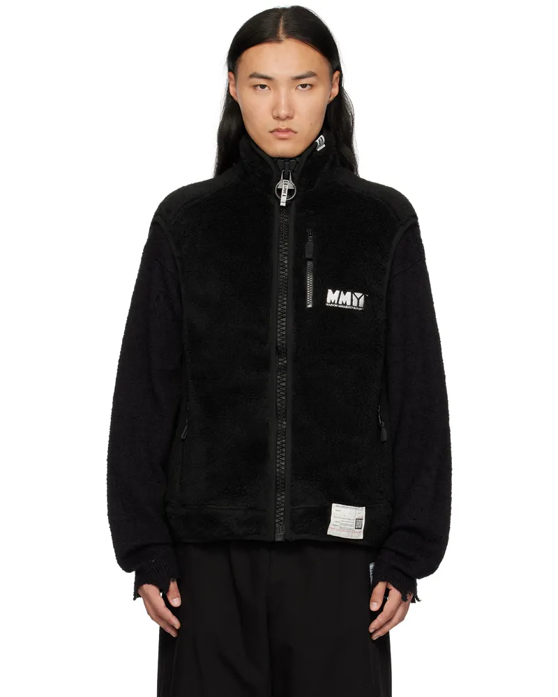 MIHARAYASUHIRO Black Wide Boa Vest Black