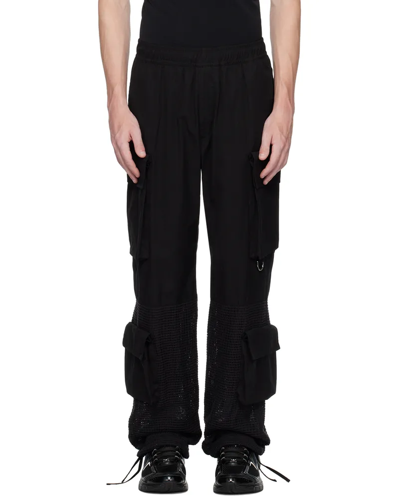 Givenchy Black Paneled Cargo Pants 001-black