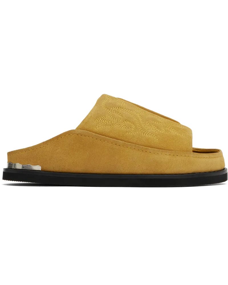 Toga Tan Embroidered Sandals Gold