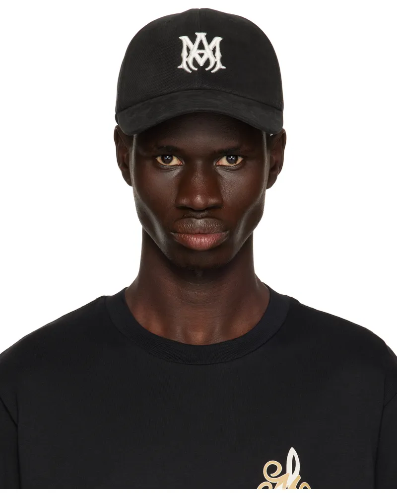 Amiri Black Canvas 'MA' Cap Black