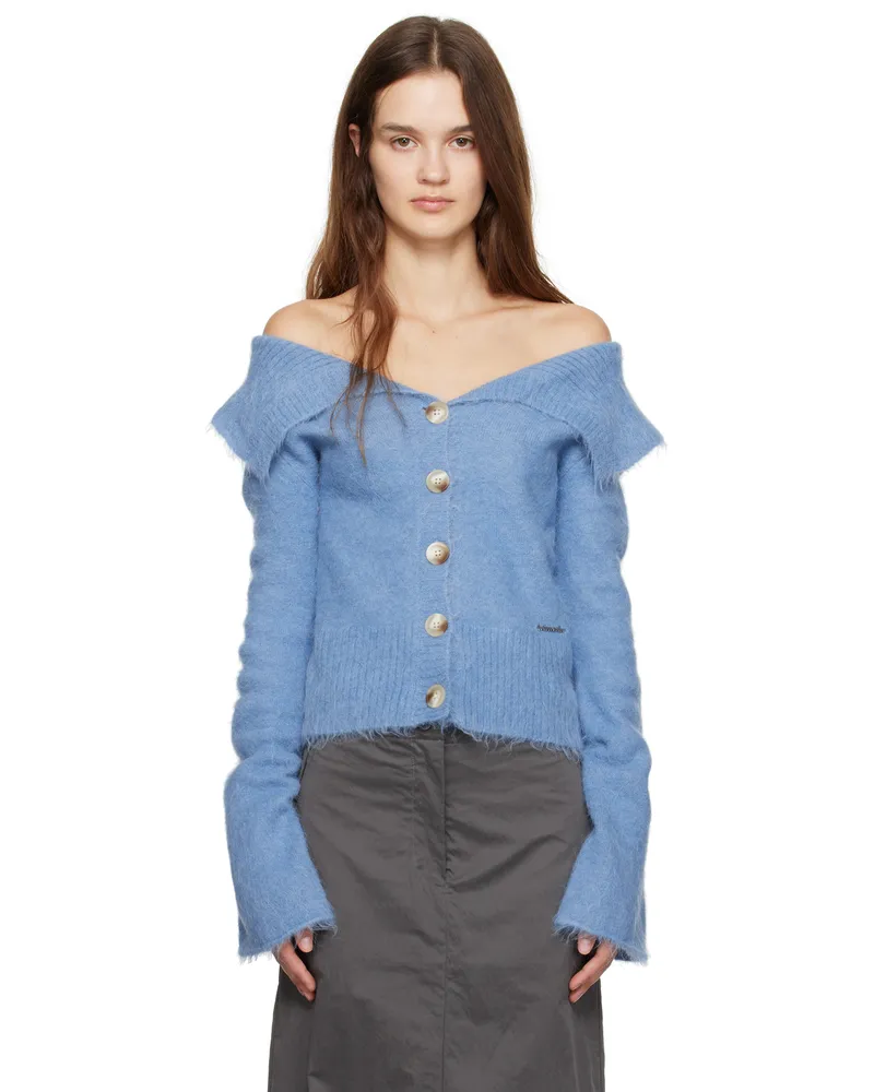 Holzweiler Blue Off Shoulder Cardigan 1354