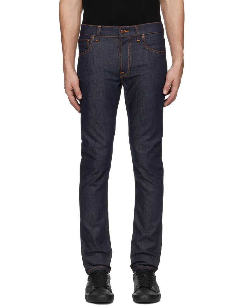 Nudie Jeans Navy Lean Dean Jeans Dry
