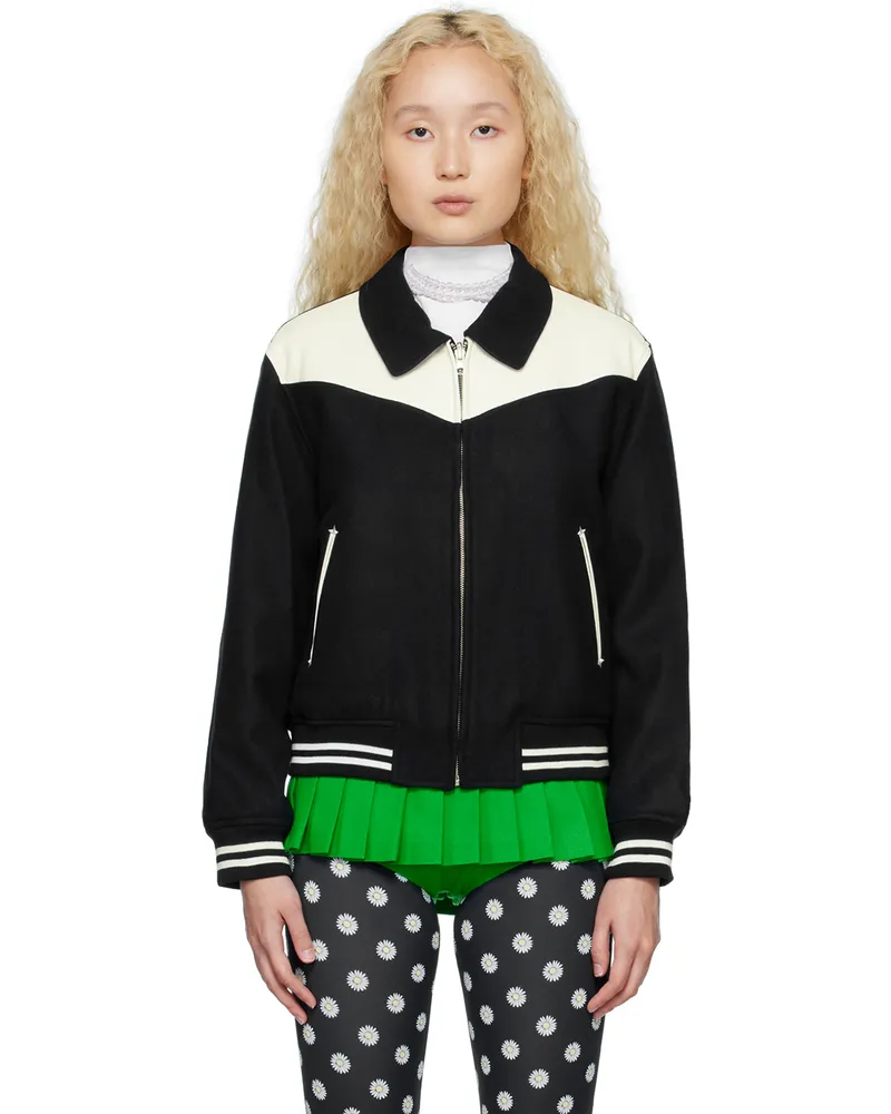 pushBUTTON Navy & Black Reversible Stadium Bomber Jacket Ny*bk