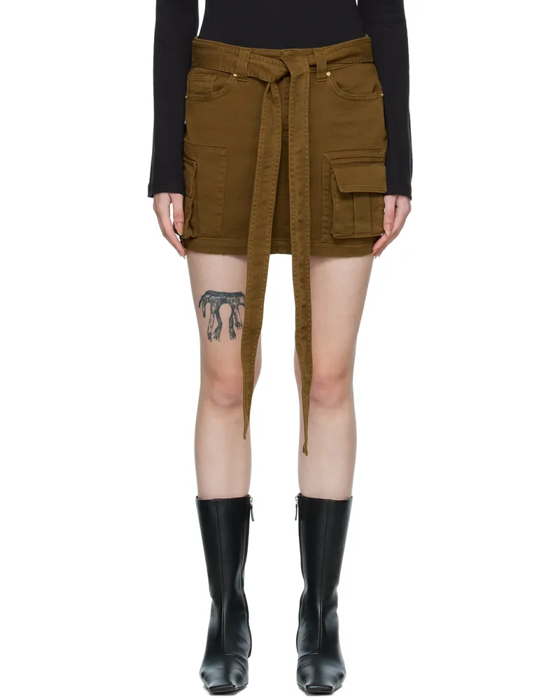 Blumarine Khaki Cargo Miniskirt N0577