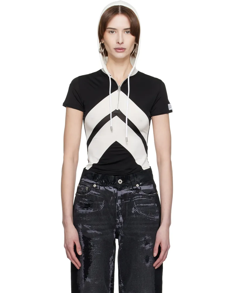 Jean Paul Gaultier Black & White 'The Chevrons' Hoodie 0001