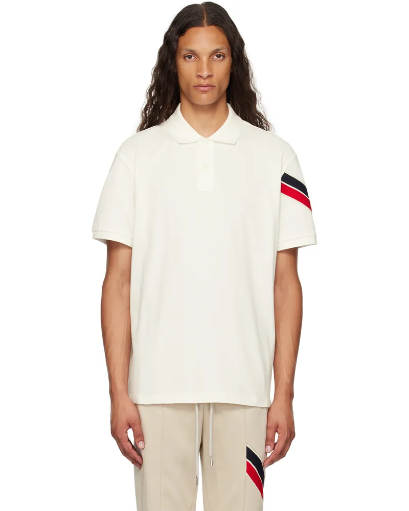 Moncler White Stripe Polo 032